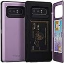 TORU CX PRO Case for Galaxy Note 8, with Card Holder | Slim Protective Shockproof Heavy Duty Cover with Hidden Credit Cards Wallet Flip Slot Compartment Kickstand | Include Mirror - Purple
