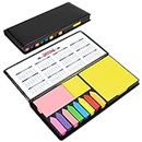 1100 Page Note Set, Multicolor Notepad with Pu Box Student Essentials Index Notes, Suitable for Books, Folders, Indexes, School Office Supplies, Gift for Students and Teachers Black 23 * 15cm