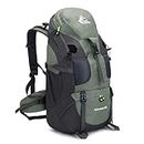 Bseash 50L Hiking Backpack, Water Resistant Lightweight Outdoor Sport Daypack Travel Bag for Camping Climbing Touring (Army Green - With Shoe Compartment)