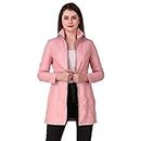 Leather Retail Women's Faux Leather Long Jacket (LRLOPNLA001, Pink, Large)
