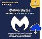 Malwarebytes | Windows/Mac/iOS/Android/Chrome | Premium + Privacy VPN | 2 Dispositivo | 12 Meses | Código de activación enviado por email