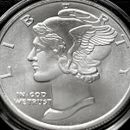 1 Oz .999 silver 1916 D Mercury Dime winged liberty large coin full bars art 