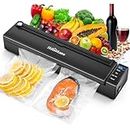 HOMEKANE Vacuum Sealer Machine Strong Suction 5 Modes for Dry & Moist Foods Built-in Cutter Vacuum Food Sealer for Keep Meat Vegetables Snacks Fruits Grains Fresh
