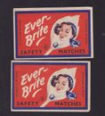 2 Ancienne  étiquette  paquet Allumettes Australie BN1676558 Femme Ever Brite