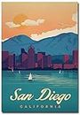 San Diego Vintage Travel Art Refrigerator Magnet Size 2.5" x 3.5"