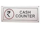 MK SIGN Cash Counter Signage - Stainless Steel ( 12''X5'' inch)