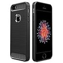 Verco Carcasa para Apple iPhone SE 1ª generación, iPhone 5/5S, resistente y suave, funda de silicona para iPhone 5/5S/SE, color negro