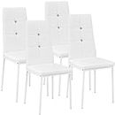 TecTake Set di sedie per Sala da Pranzo 40x42x97cm | - Disponibile in Diversi Colori e quantità – (4X Bianco | No. 402547)