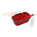 ILIFE Expandable and Collapsible Lunch Box 1 Compartment BPA Free Silicone Lunch Box with Spoon and Fork