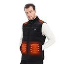 Rasfalo 2023 Upgrade Mens Heated Down Vest with 10000mAh Battery Pack Included,8 Heating Zones,Filling 90% Down, USB Rechargeable Lightweight Heated Jacket,Men Gifts for Husband/Dad