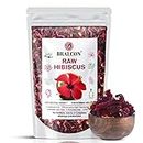 BRALCON Organic Raw Hibiscus -100g |Dry Hibiscus Flower |Rosa-Sinensis for Hair Care & FacePack |Gudhal Ka Phool for Hair growth, Skin Care|Pure raw form