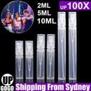 UP100x 2/5/10ml Plastic Spray Bottle Empty Perfume Refill Sample Clear Container