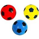 HTI Toys & Games Fun Sport Taille 5 Lot de 3 Ballons de Football en Mousse | Ballon de Football intérieur/extérieur éponge Douce pour Adultes et Enfants Rouge, Bleu et Jaune (3 Pack 19.4cm)