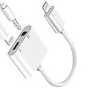 KPDP Compatible Apple MFi Certified Lightning to 3.5mm Headphones Dongle Jack Adapter for iPhone 2 in1 Headphone Adapter and Aux Audio Adapter& Charger Cable Compatible with iPhone 12 11 XS XR X 8 7