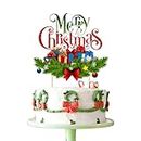 Zyozique ® Merry Christmas Cake Topper | Christmas Cake Decoration | Merry Christmas Theme Cake Topper | Red & Green Merry Christmas Cake Topper