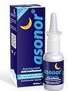 Asonor Snoring Nasal Spray (30ml) – Effective Snore Stopper Drops For Better Sleep – Snore Relief Remedy – Opens Up The Throat Air Passage – Enables Better Breathing – Natural Anti-Snoring Solution