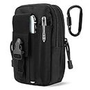 DOUN Outdoor Tactical Waist Bag EDC Molle Belt Waist Pouch Security Purse Phone Carrying Case for iPhone 8 Plus Galaxy Note 9 S9 Or Less Than 6.2 inches Smartphone - Black