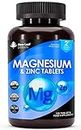 Magnesium Supplements 516mg With Zinc - 120 Magnesium Tablets Supports Muscle Bone Health , Tiredness - High Strength Contributes To Many Health Factors Easy to Swallow Sleep Supplement (not capsules)