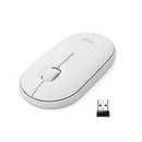 Logitech Pebble M350 Wireless Mouse with Bluetooth or USB - Silent, Slim Computer Mouse with Quiet Click for iPad, Laptop, Notebook, PC and Mac - Off White