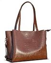 Locaniya Large Capacity Croco Pattern Tote Bags For Womens Big Purses And Handbags Ladies Big Shoulder Bag (Tan)