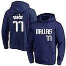 Men's Jersey Basketball Training Clothes Dallas Mavericks 77# Doncic Long Sleeve Sweatshirt Autumn Clothes and Winter Clothes Keep Warm Casual Jacket with Hat Suitable for Four Seasons
