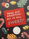 Tarjeta de felicitación de Navidad de colección con guión de caramelo antigua de los años 50 USADA