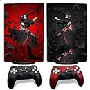 Playstation 5 Console Controller Wrap - Black and Red Console PS5 Controller Skin Vinyl Sticker PS5 Playstation Console - PS5 Skins and Decals Video Game Console Playstation 5 Controller Accessories