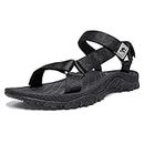 CAMEL CROWN Hiking Sport Sandals for Men Anti-skidding Water Sandals Comfortable Athletic Sandals for Outdoor Wading Beach, Black, 9.5