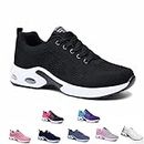 Musabela Orthopedic Sneakers for Women,Air Cushion Platform Mesh Sneaker,Casual Breathable Knit Running Shoes for Gym Workout (8, Black)