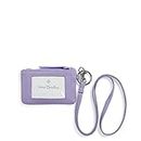 Vera Bradley Women's Cotton Zip Id Case and Lanyard Combo, Lavender Petal - Recycled Cotton, One Size