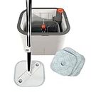 Ultra Spin Mop and Bucket Set | Dirty & Clean Water Separate Technology | Electric Spin Mop | Washable & Reusable Flat Square 4 Microfiber Mop Pads | Self Wringing 360° Rotating