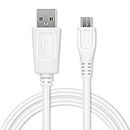 subtel® Câble USB de données data 1m compatible avec Polar M400 / A370 / A360 / RC3 Cordon USB de charge Micro USB vers USB A 2.0 1A blanc Fil PVC