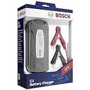 Bosch Automotive C1 - intelligentes und automatisches Batterieladegerät - 12V / 3,5A - für Blei-Säure, GEL, Start/Stopp EFB-Batterie für Motorräder, Pkw und Kleintransporter, Schwarz