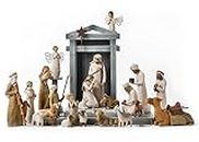Willow Tree Nativity Premier Plus Shepherds, Animals and Angels, 24-Piece Set