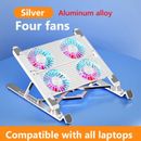 Silent Fan Laptop Cooler Pad Height Adjustable Notebook Stand for 11-17.3 inch