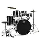 Best Choice Products Drum Set 5-Piece Complete Adult Set Cymbals Full Size Black New Drum Set