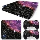 Mcbazel Whole Body Vinyl Decal Protective Skin Cover Sticker for PS4 Slim Console & Controller (NOT for PS4 or PS4 Pro) - Galaxy