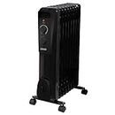 Zanussi 2000W/2KW Oil Filled Radiator, 9 Fin Portable Electric Heater - Black, Adjustable Thermostat with 3 Heat Settings, Safety Cut-off, 20 m sq Room Size, ZOFR5004B, 2 Year Guarantee
