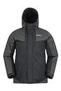 Mountain Warehouse Dusk Mens Ski Jacket - Water Resistant Winter Coat Black Large