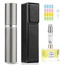 SixTmoon Perfume Travel Refillable, Mini Pocket Size Perfume Atomizers Bottles Portable, Cologne Sprayer Fragrance Scent, Travel Essentials for Men Women Outdoor and Business 5ml (Gray)