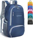 Zomake Navy Blue Foldable 30L Nylon Backpack Fold To Small Bag With Carry Handle