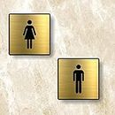 Anistuff Man and woman Signage nano Self-Adhesive Black Golden Sign for Business Shop Stores Cafes Shops Hospital School Office Hotel Restaurant Hotel Company Malls (man and woman)