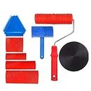 HUBLEVEL Rubber Wood Graining Tools Set Texture DIY Paint Roller Brush Pattern for Home Yard Garden Painting Tools