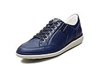 Scarpe Uomo Eleganti Sneaker Blu - Pelle Originale, Metodo California, Taglia 46 EU, Design Unico, Massimo Comfort, Stile Raffinato