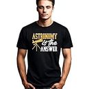 Seek Buy Love Astronomy Enthusiast Tee - Vintage Telescope Graphic T-Shirt for Star Gazers (Medium, Black)