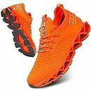 Womens Running Shoes Blade Tennis Walking Sneakers Comfortable Fashion Non Slip Work Sport Athletic Shoes, Orange, 6