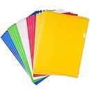 FEPITO 20 Pack A4 Cut Flush Folders Plastic File Document Wallet Folders Surtido de colores