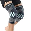 Brimdo Professional Hinged Knee Brace Sleeve with Patella Gel Pad & Side Stabilizers Knee Support Bandage for Pain Relief Medical Knee Pad Running Joint Recovery Workout Arthritis (L, Pack 2)