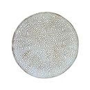 De Kulture Handcrafted Decorative Tray Round White Gold Finish 9.5 x 1.0 DH (inches)