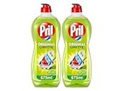 PRIL Original Limette (2x 675 ml), Handgeschirrspülmittel mit höchster Fettlösekraft, für sauberes Geschirr auch in kaltem Wasser, frischer Limettenduft